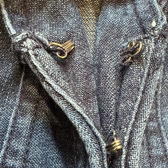 Free People Denim V-Neck Top - Picture 3 of 9